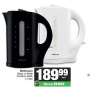 Mellerware Black Or White Cordless Kettle 1.7L
