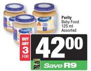 Purity Baby Food Assorted-For 3 x 125ml