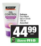 Cuticura Face Wash Gel Or Scrub Assorted-150ml