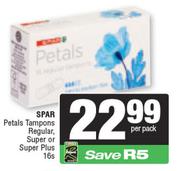 Spar Petals Tampons Regular, Super Or Super Plus-16s Per Pack