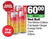 Red Bull The Winter Edition Fuji Apple Ginger Energy Drink Cans-For 4 x 250ml