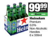 Heineken Premium 0.0% Non Alcoholic Handies-6 x 330ml