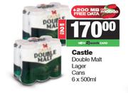 Castle Double Malt Lager Cans-For 2 x 6 x 500ml
