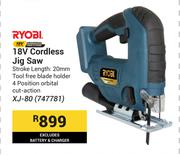 Ryobi 18V Cordless Jig Saw XJ-80 747781 (Excludes Battery & Charger)