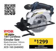 Ryobi 18V Cordless Circular Saw XCS-165 648400 (Excludes Battery & Charger)