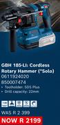 Bosch Cordless Rotary Hammer GBH 185Li (Solo) 0611924020 850007474