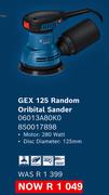 Bosch GEX 125 Random Orbital Sander 06013A80K0 850017898