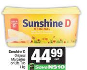 Sunshine D Original Margarine Or Lite Tub-1Kg