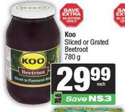 Koo Sliced Or Grated Beetroot-780g