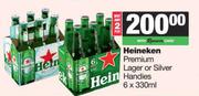   Heineken Premium Lager Or Silver Handies-For 2 x 6 x 330ml