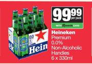    Heineken Premium 0.0% Non Alcoholic Handies-6 x 330ml