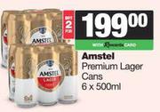    Amstel Premium Lager Cans-For 2 x 6 x 500ml