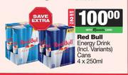    Red Bull Energy Drink Cans-For 2 x 4 x 250ml