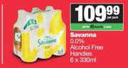   Savanna 0.0% Alcohol Free Handies-6 x 330ml