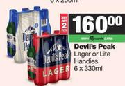   Devil's Peak Lager Or Lite Handies-For 2 x 6 x 330ml
