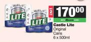   Castle Lite Original Cans-For 2 x 6 x 500ml