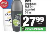 Dove Deodorant Roll On Assorted-50ml Each