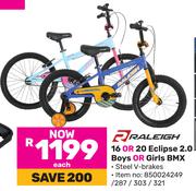 Raleigh 16 Or 20 Eclipse 2.0 Boys Or Girls BMX-Each