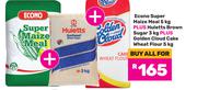 Econo Super Maize Meal 5kg Plus Huletts Brown Sugar 3kg Plus Golden Cloud Cake Wht Flour 5kg-For All