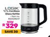 Logik 1.7L Cordless Glass Kettle 850028237