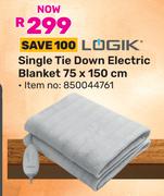 Logik Single Tie Down Electric Blanket 75 x 150cm 850044761