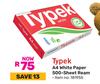 Typek A4 White Paper 500 Sheet Ream 181955