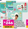 Pampers Ultra Skin JP Or Premium Care VP Nappies Or Pants Assorted Sizes