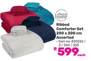 Always Home Ribbed Comforter Set 200 x 200cm 830222/3/304/305