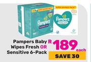 Pampers Baby Wipes Fresh Sensitive 6 Pack