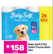 Baby Soft 2 Ply Toilet Tissue Rolls-24s