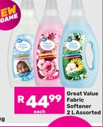 Great Value Fabric Softener Assorted-2L