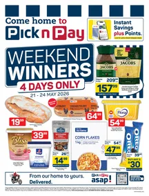 Pick n Pay Gauteng, Free State, North West, Mpumalanga, Limpopo and Northern Cape : Weekend Specials (21 May - 24 May 2026) 