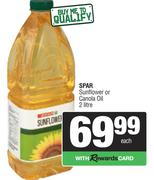 Spar Sunflower Or Canola Oil-2Ltr 