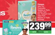 Pampers Baby Dry Disposable Nappies Or Pants Jumbo Assorted-PerPack