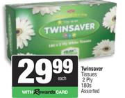 Twinsaver Tissues 2 Ply Assorted-180s Pack