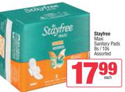 Stayfree Maxi Sanitary Pads Assorted-8s/10s Pack Each