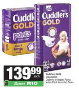 Cuddlers Gold Disposable Diapers Or Nappy Pants Value Pack Assorted Sizes