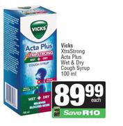 Vicks Xtra Strong Acta Plus Wet & Dry Cough Syrup-100ml