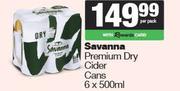 Savanna Premium Dry Cider Cans-6 x 500ml