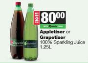 Appletiser Or Grapetiser 100% Sparkling Juice-For 2 x 1.25L