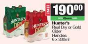Hunter's Real Dry Or Gold Cider Handies-For 2 x 6 x 330ml