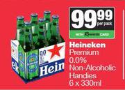 Heineken Premium 0.0% Non Alcoholic Handies-6 x 330ml