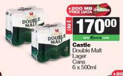 Castle Double Malt Lager Cans-For 2 x 6 x 500ml