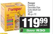 Pampers Country Favorites Fine Cuts Adult Cat Food-12 x 85g