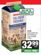 Spar Extra Shelf Life Full Cream Or Low Fat Milk-2L