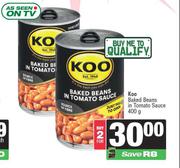 Koo Baked Beans In Tomato Sauce-For 2 x 400g