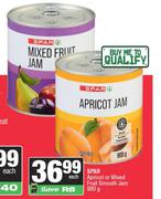 Spar Apricot Or Mixed Fruit Smooth Jam-900g