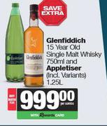 Glenfiddich 15 Year Old Single Malt Whisky 750ml & Appletiser 1.25L-For Both