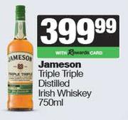 Jameson Triple Triple Distilled Irish Whisky-750ml