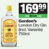 Gordon's London Dry Gin (Incl Variants)-750ml